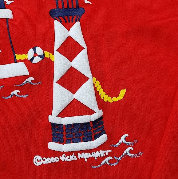 Lighthouse Long Sleeve - double sided graphic T- Womens 2XL - Picture 3 of 10